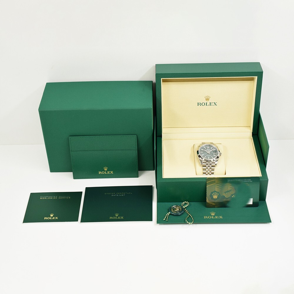 Rolex Datejust 41 Stainless Steel Green Stick Dial 126300
