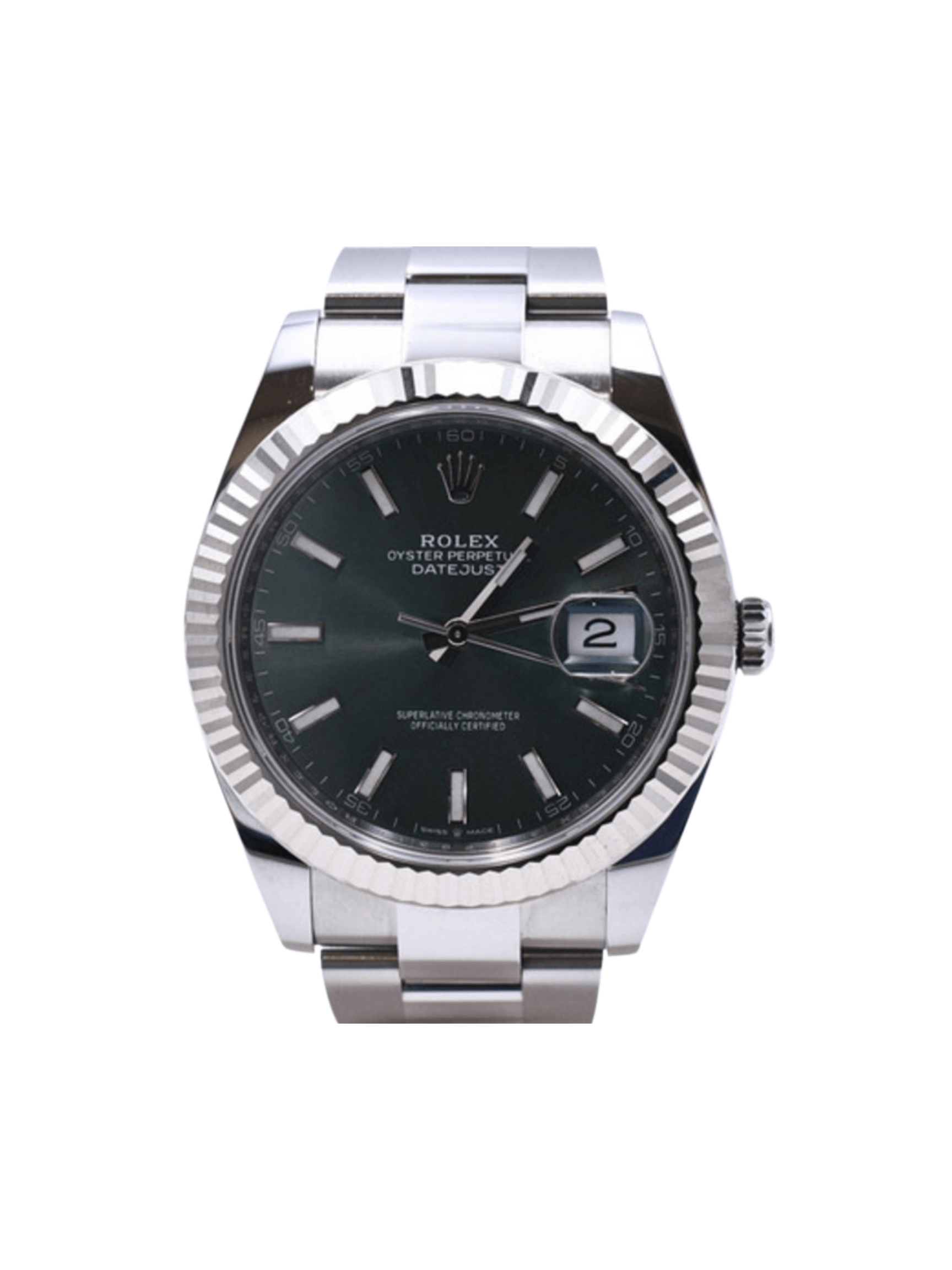 Rolex Datejust 41 Stainless Steel/White Gold Mint Green Dial 126334