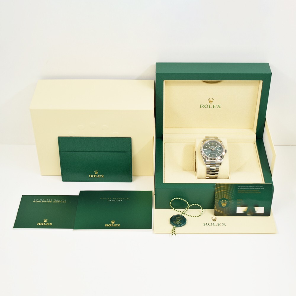 Rolex Datejust 41 Stainless Steel/White Gold Mint Green Dial 126334