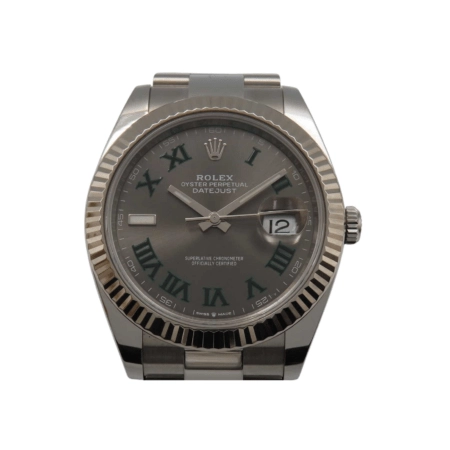 Rolex Datejust 41 Stainless Steel and White Gold Wimbledon Dial 126334