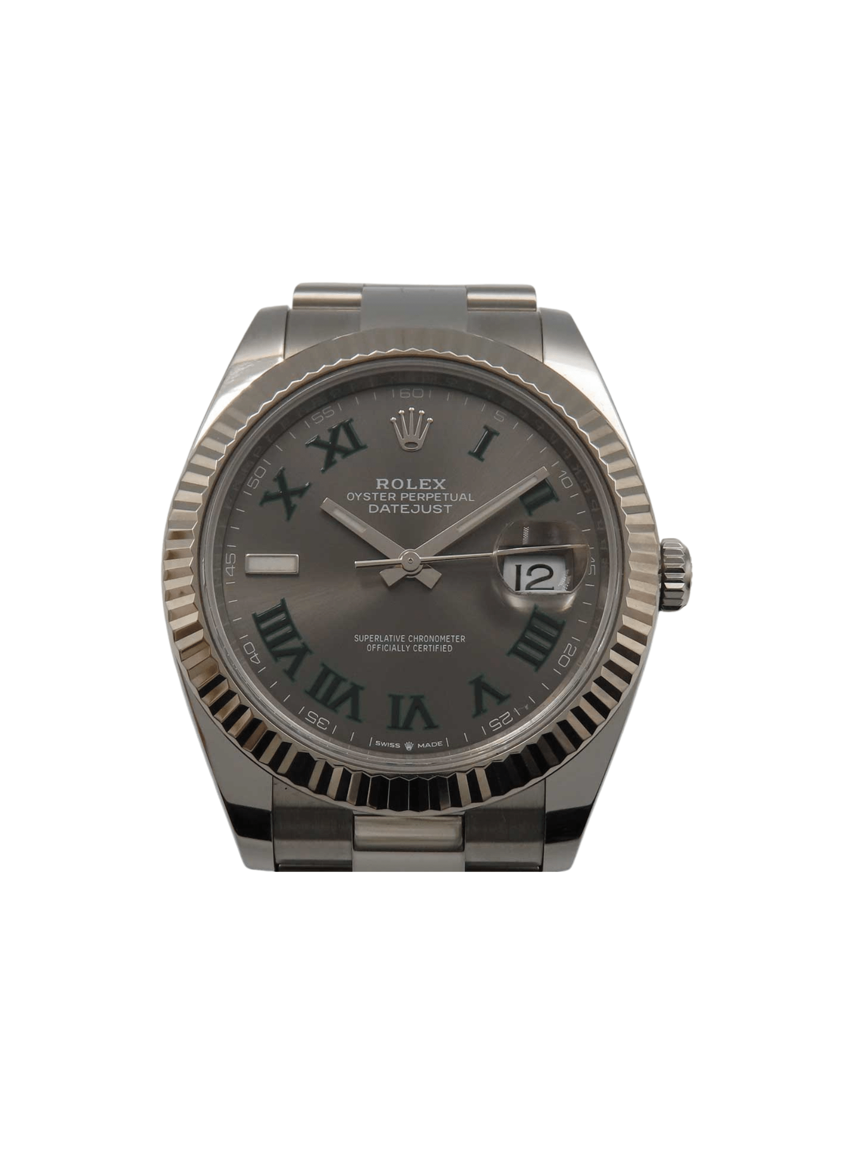 Rolex Datejust 41 Stainless Steel and White Gold Wimbledon Dial 126334