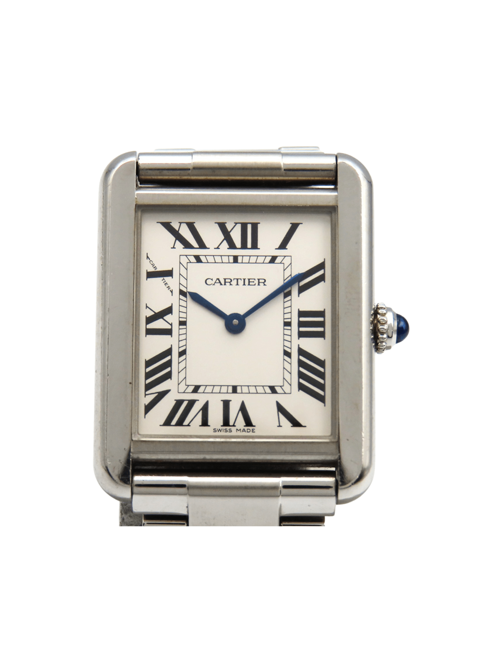 Cartier Tank Solo Stainless Steel Silver Roman Dial W5200013