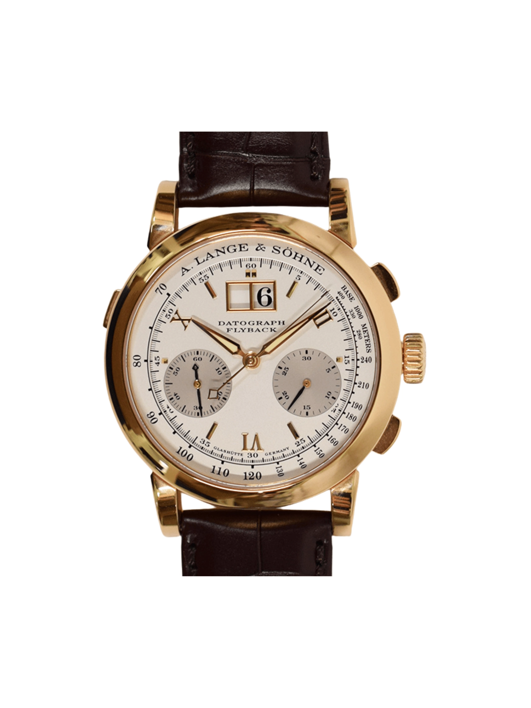 A. Lange & Söhne Saxonia Datograph Rose Gold White Roman Dial 403.032