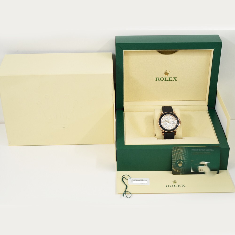 Rolex Yacht-Master 40mm Rose Gold Pave Diamond Dial 126655