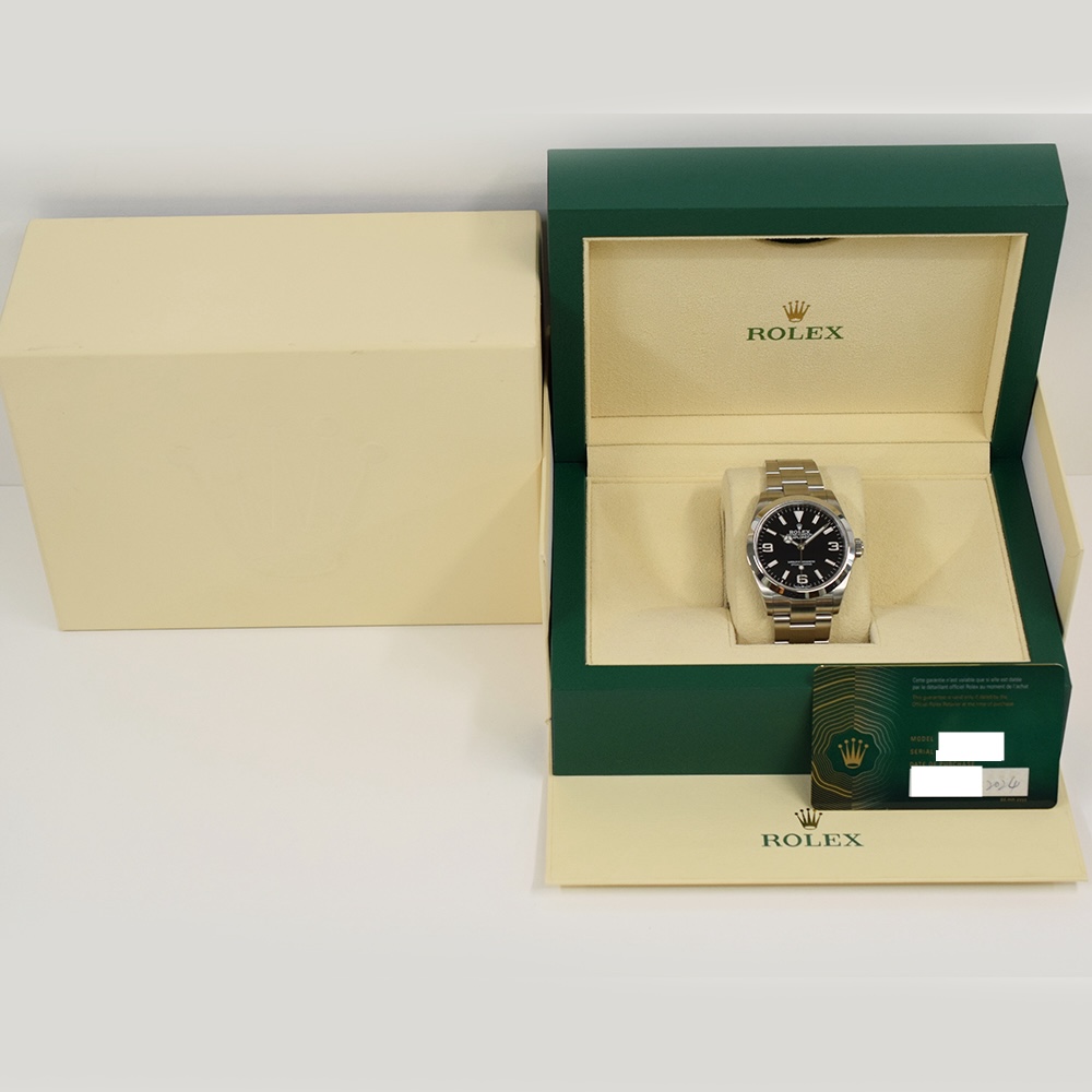 Rolex Explorer Stainless Steel Black Arabic Dial 22427