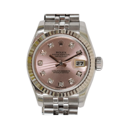 Rolex Lady-Datejust Stainless Steel and White Gold Pink Diamond Dial 179174G