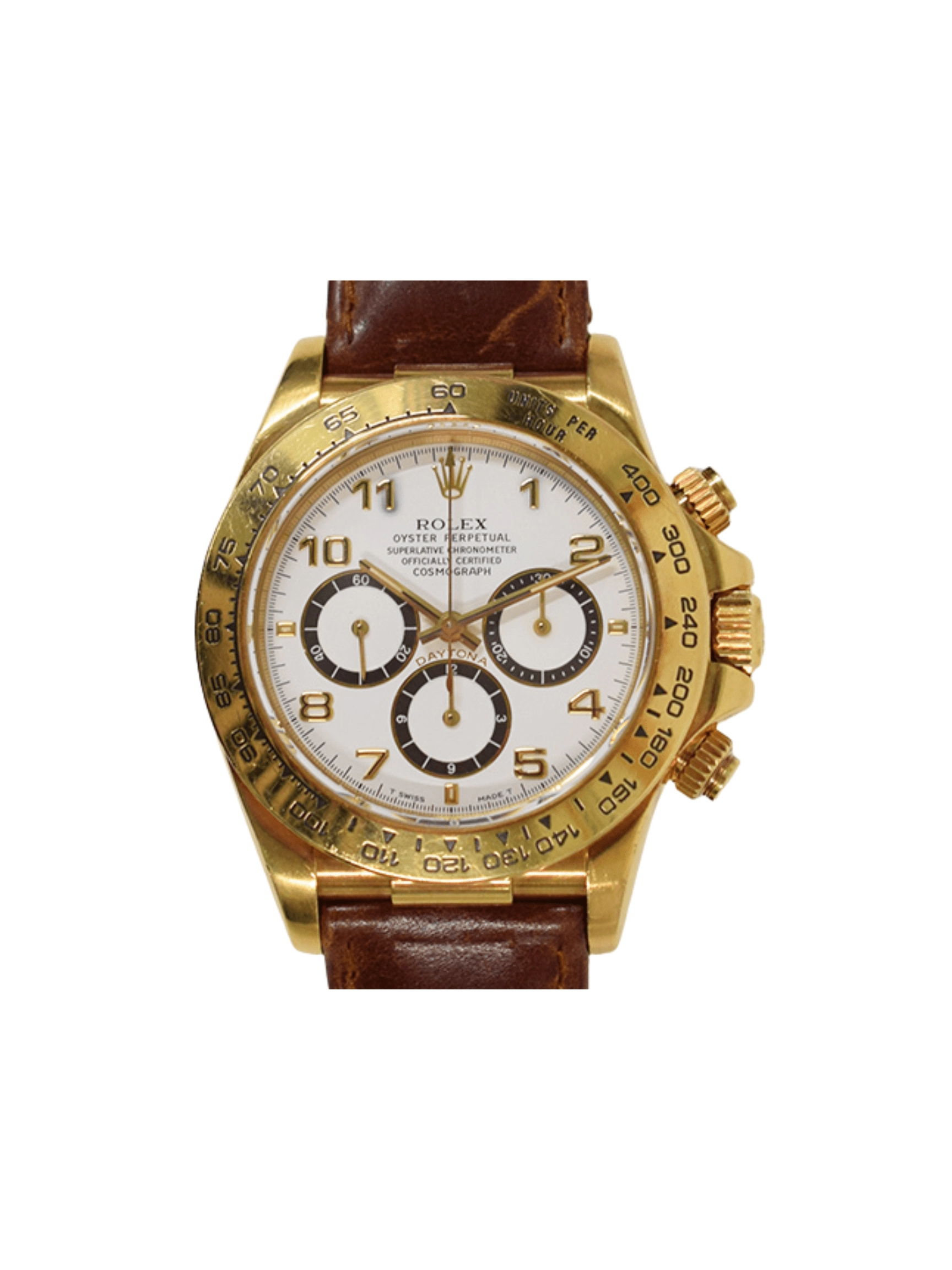 Rolex Daytona "Zenith Movement" Yellow Gold White Arabic Dial 16518