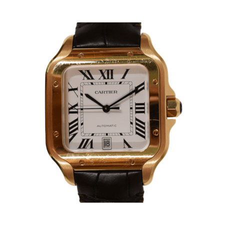 Cartier Santos de Cartier Rose Gold White Roman Dial WGSA0019