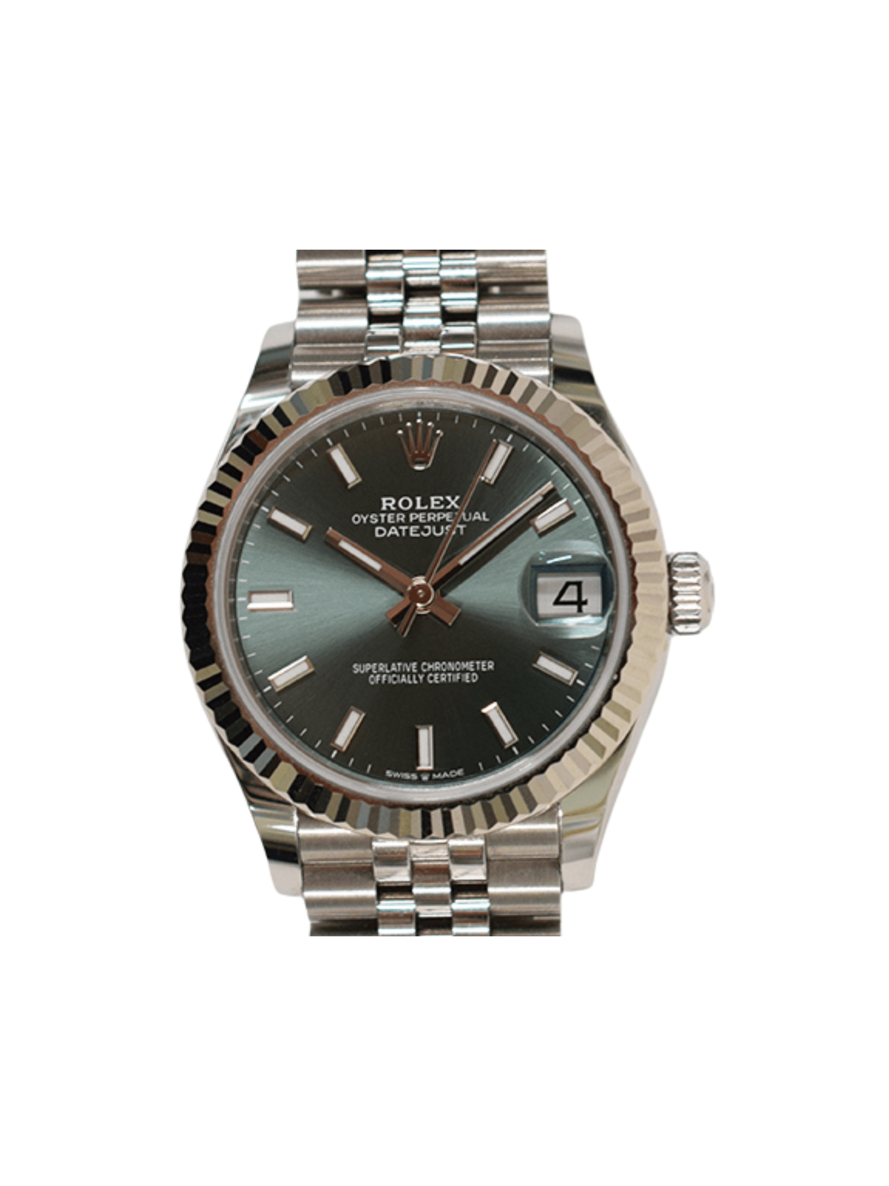 Rolex Datejust 31 Stainless Steel and White Gold Green Stick Dial 278274