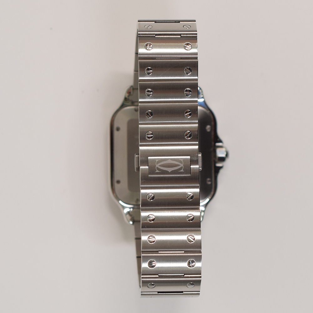 Cartier Santos De Cartier Stainless Steel White Roman Dial WSSA0018