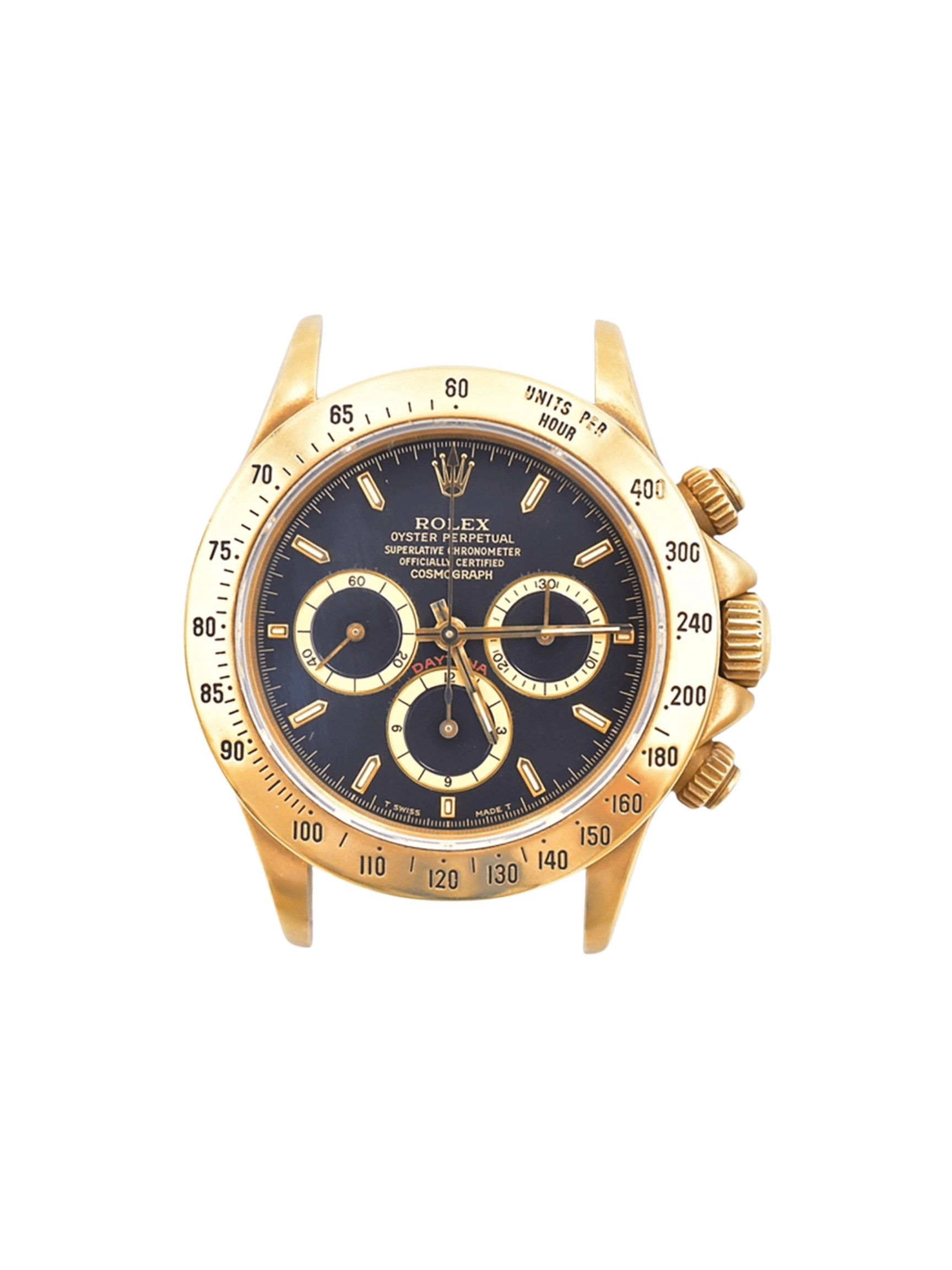 Rolex Daytona "Zenith Movement" Yellow Gold Black Dial 16528