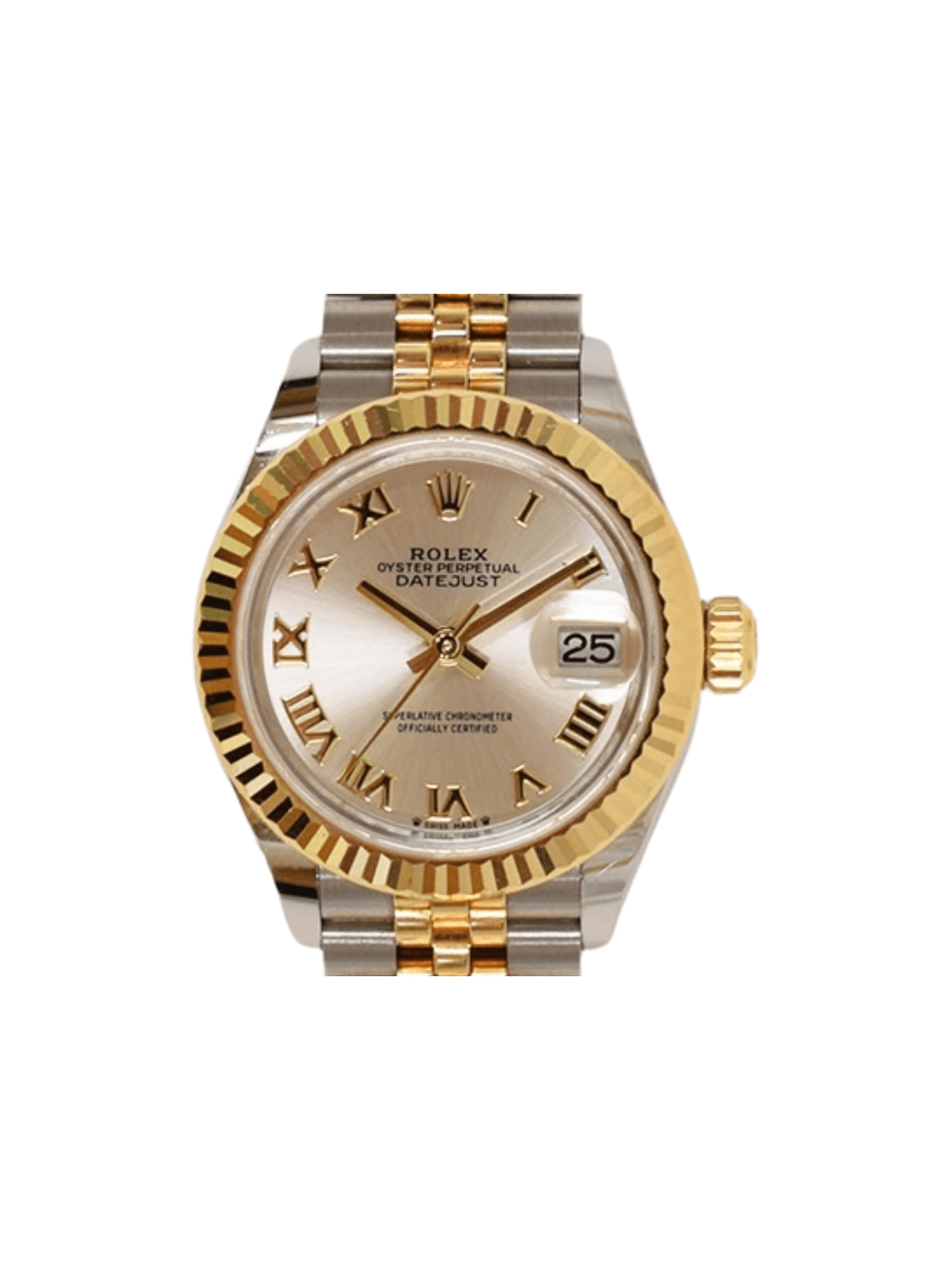 Rolex Lady-Datejust Stainless Steel and Yellow Gold Silver Roman Dial 279173
