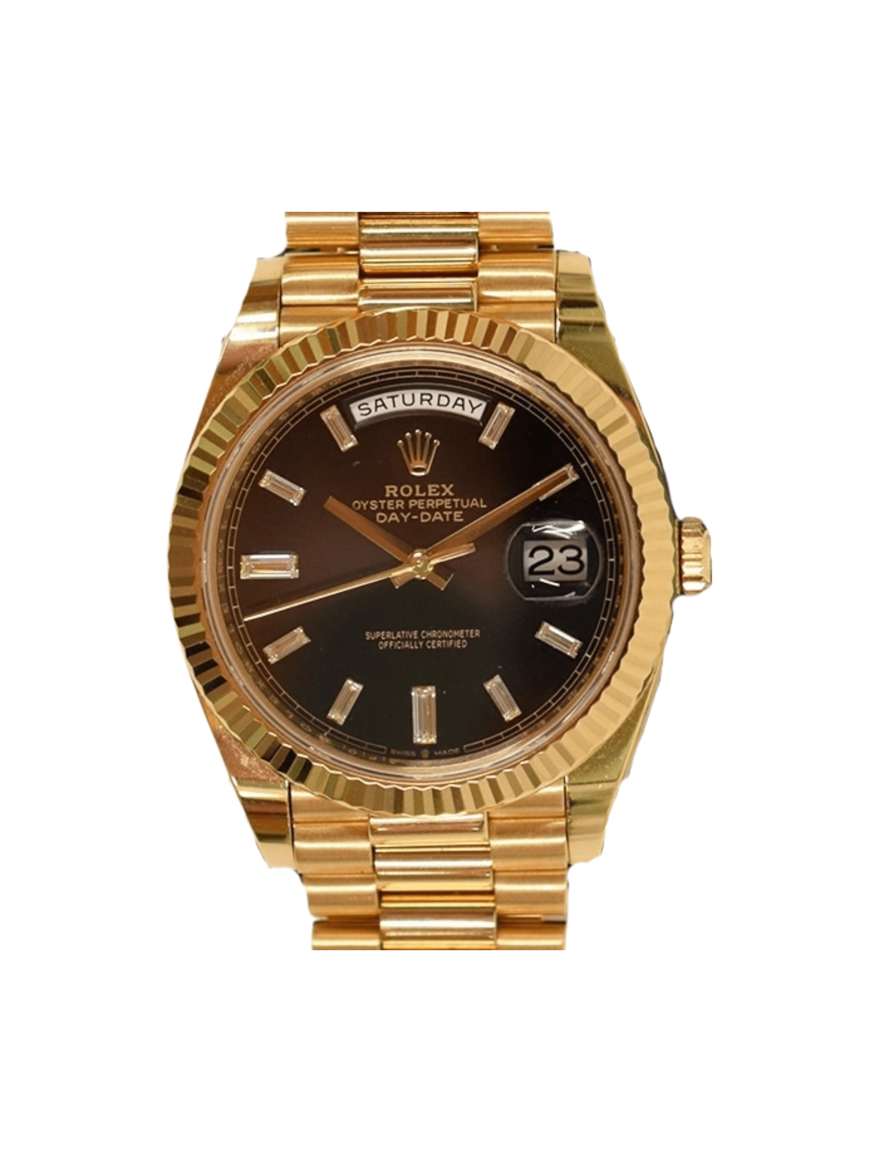 Rolex Day-Date 40 Yellow Gold Black Diamond Dial 228238A