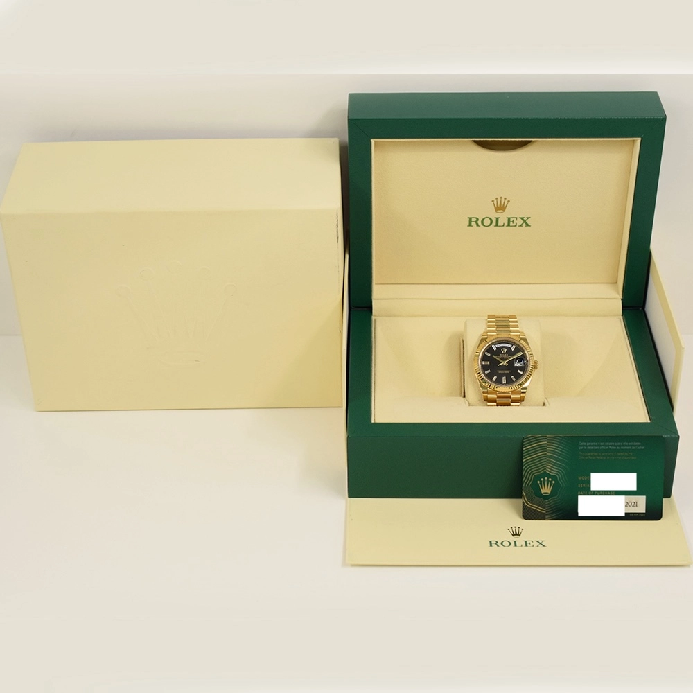 Rolex Day-Date 40 Yellow Gold Black Diamond Dial 228238A