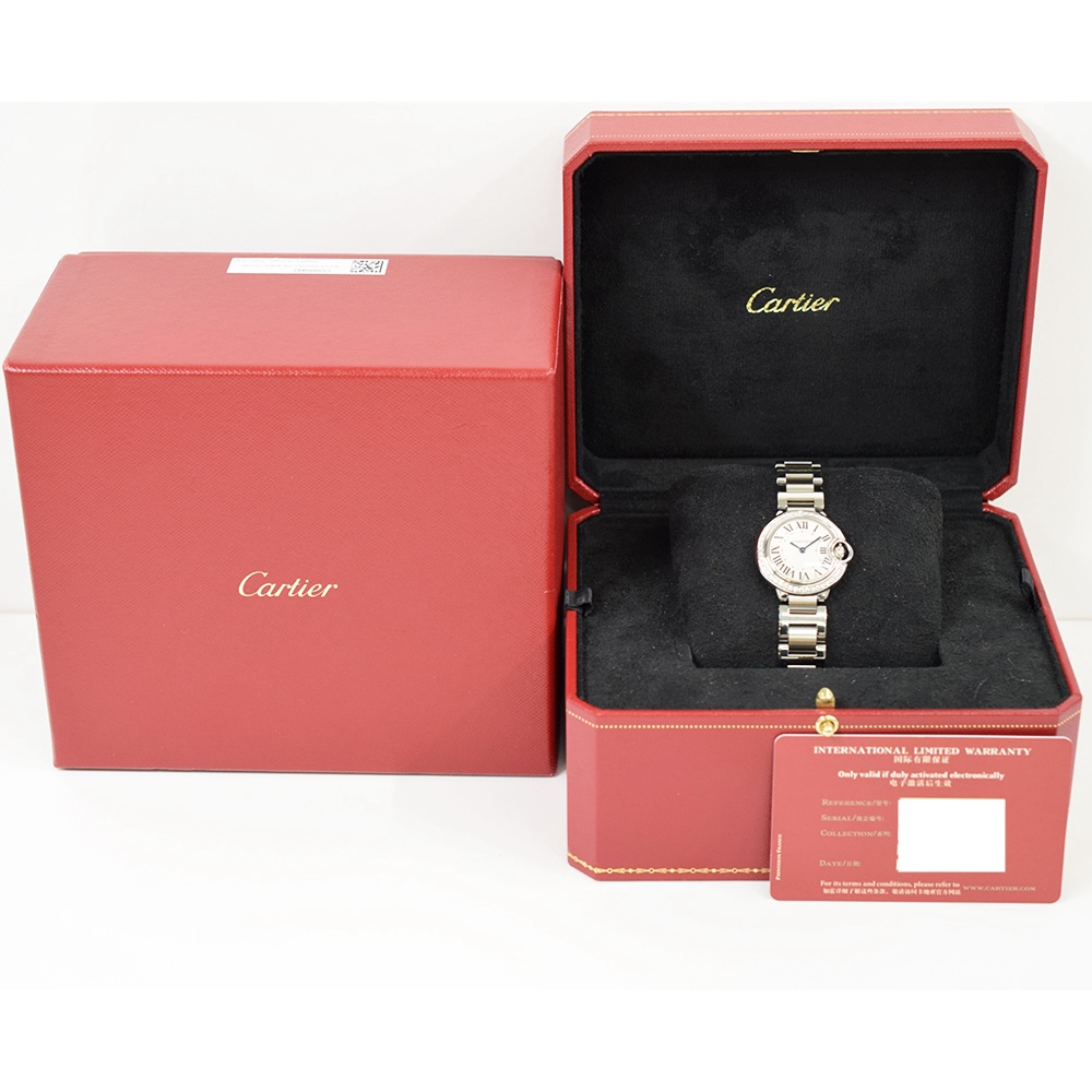 Cartier Ballon Bleu Stainless Steel ivory Roman Dial W4BB0015
