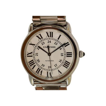Cartier Ronde Solo de Cartier Stainless Steel White Roman Dial WSRN0012