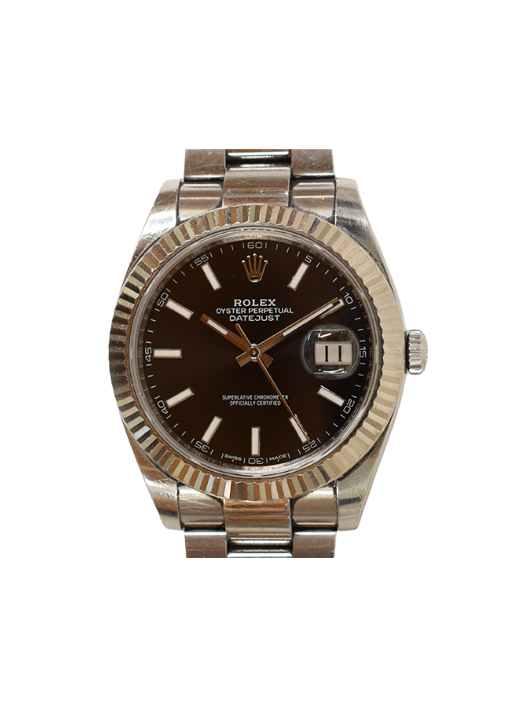 Rolex Datejust 41 Stainless Steel and White Gold Black Stick Dial 126334