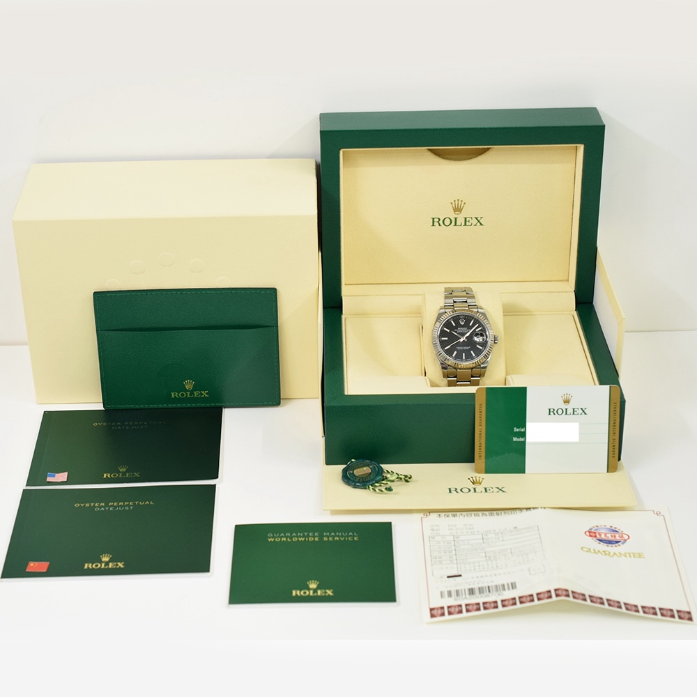 Rolex Datejust 41 Stainless Steel and White Gold Black Stick Dial 126334