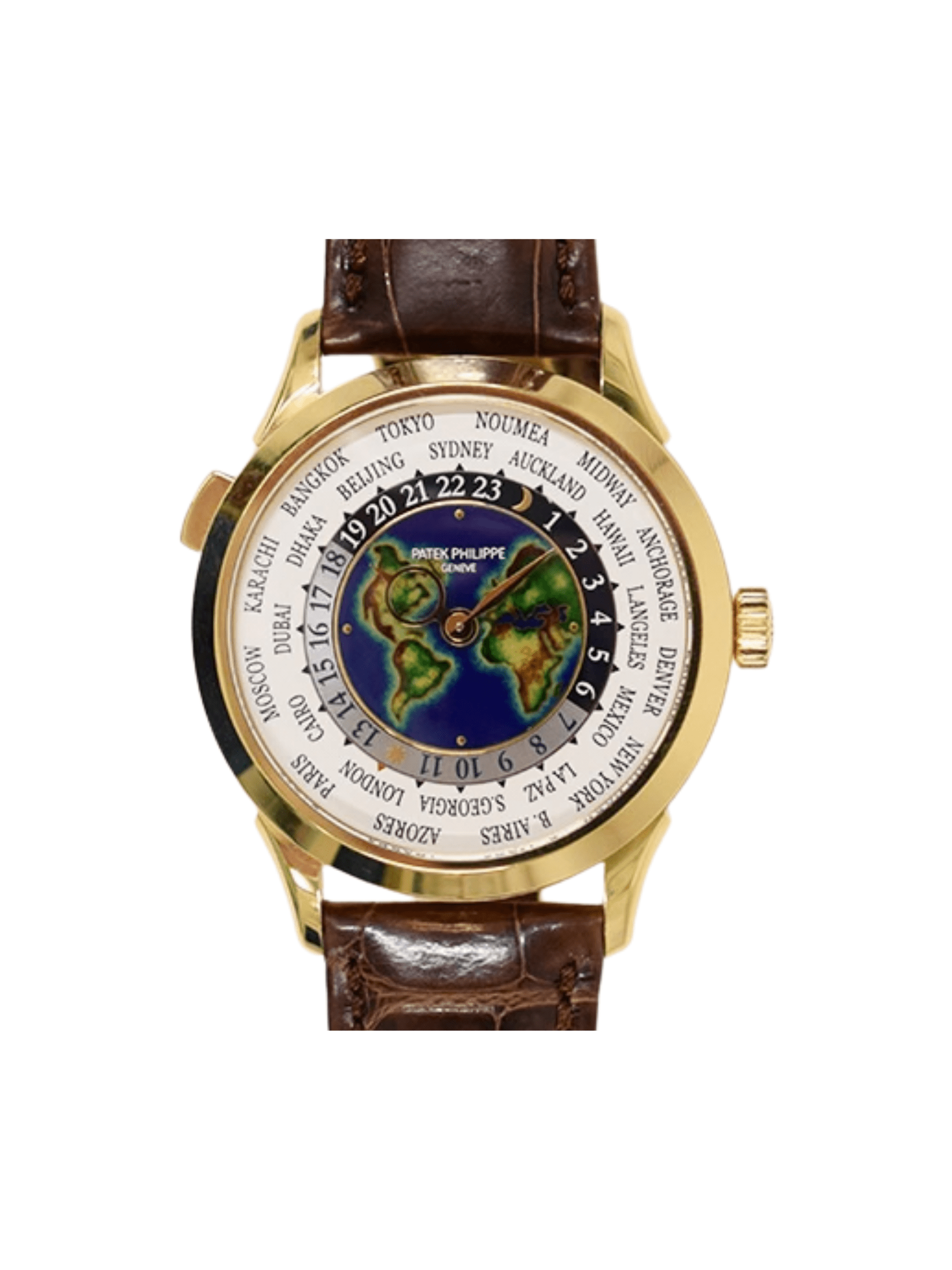 Patek Philippe World Time Complications Yellow Gold Enamel Dial 5231J-001