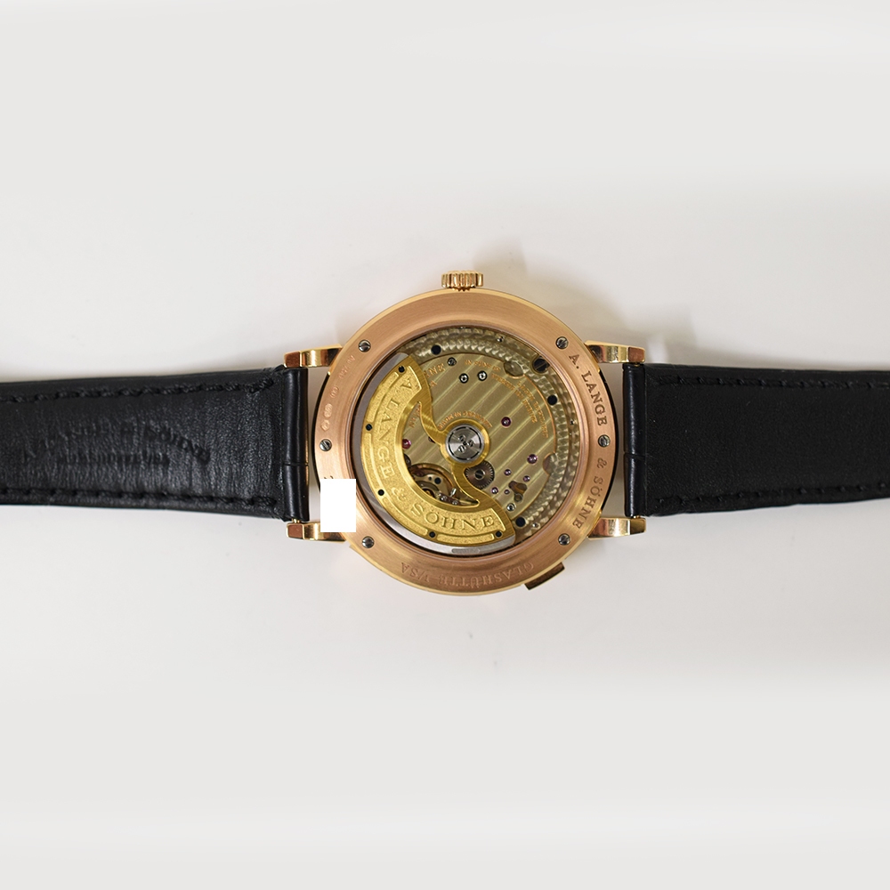 A. Lange & Söhne Saxonia Moonphase Rose Gold Black Stick Dial 384.031