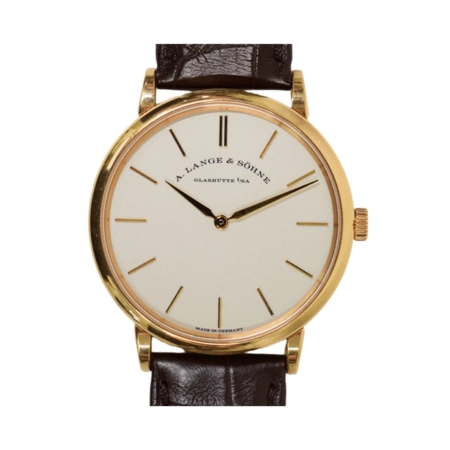 A. Lange & Söhne Saxonia Thin Rose Gold Silver Stick Dial 201.033