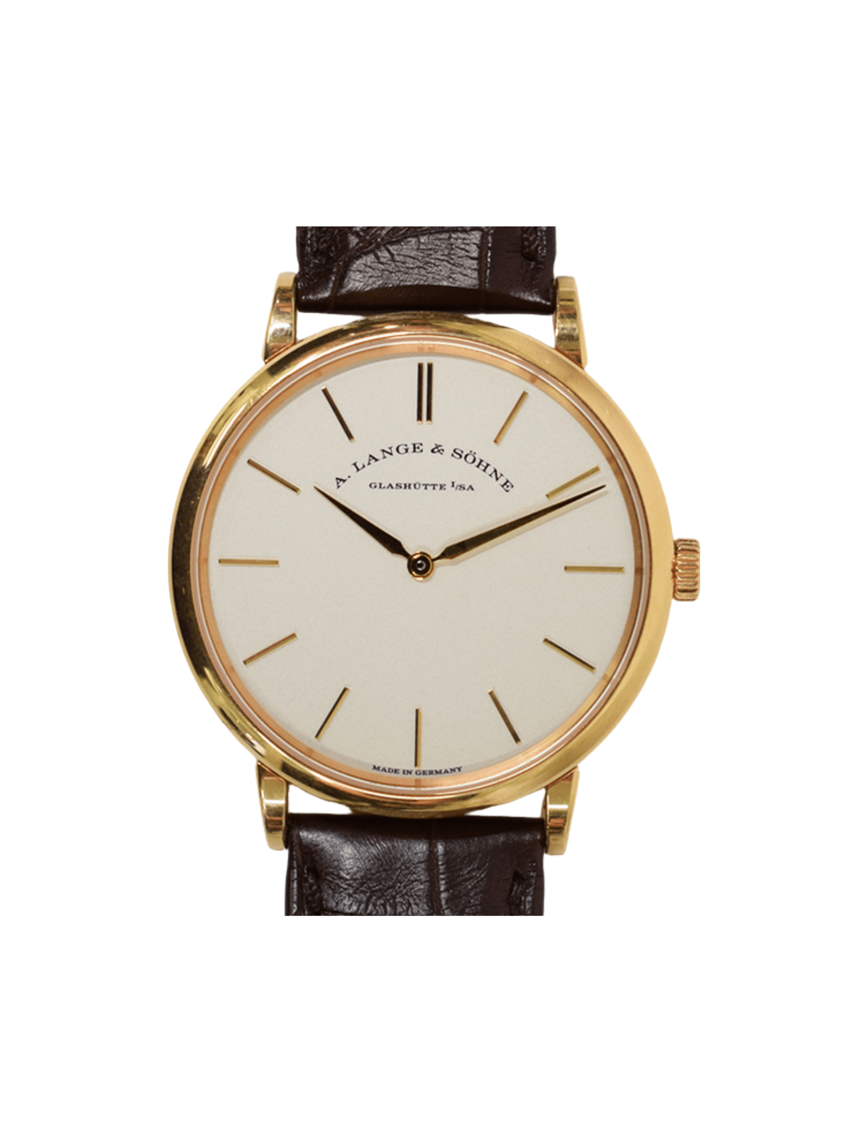 A. Lange & Söhne Saxonia Thin Rose Gold Silver Stick Dial 201.033