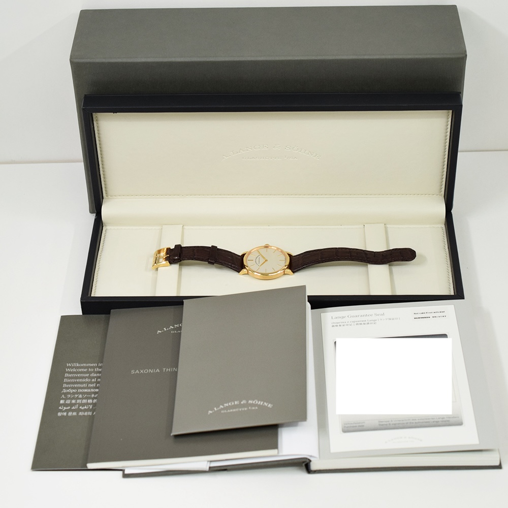 A. Lange & Söhne Saxonia Thin Rose Gold Silver Stick Dial 201.033