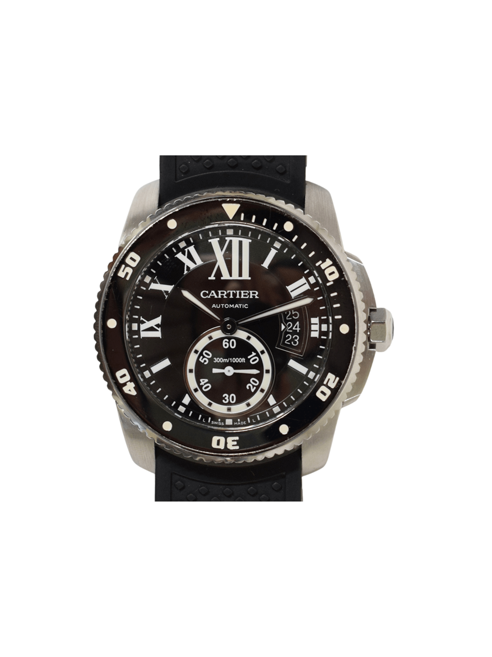Cartier Calibre De Cartier Diver Stainless Steel Black Roman Dial W7100056
