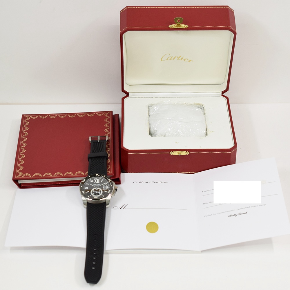 Cartier Calibre De Cartier Diver Stainless Steel Black Roman Dial W7100056