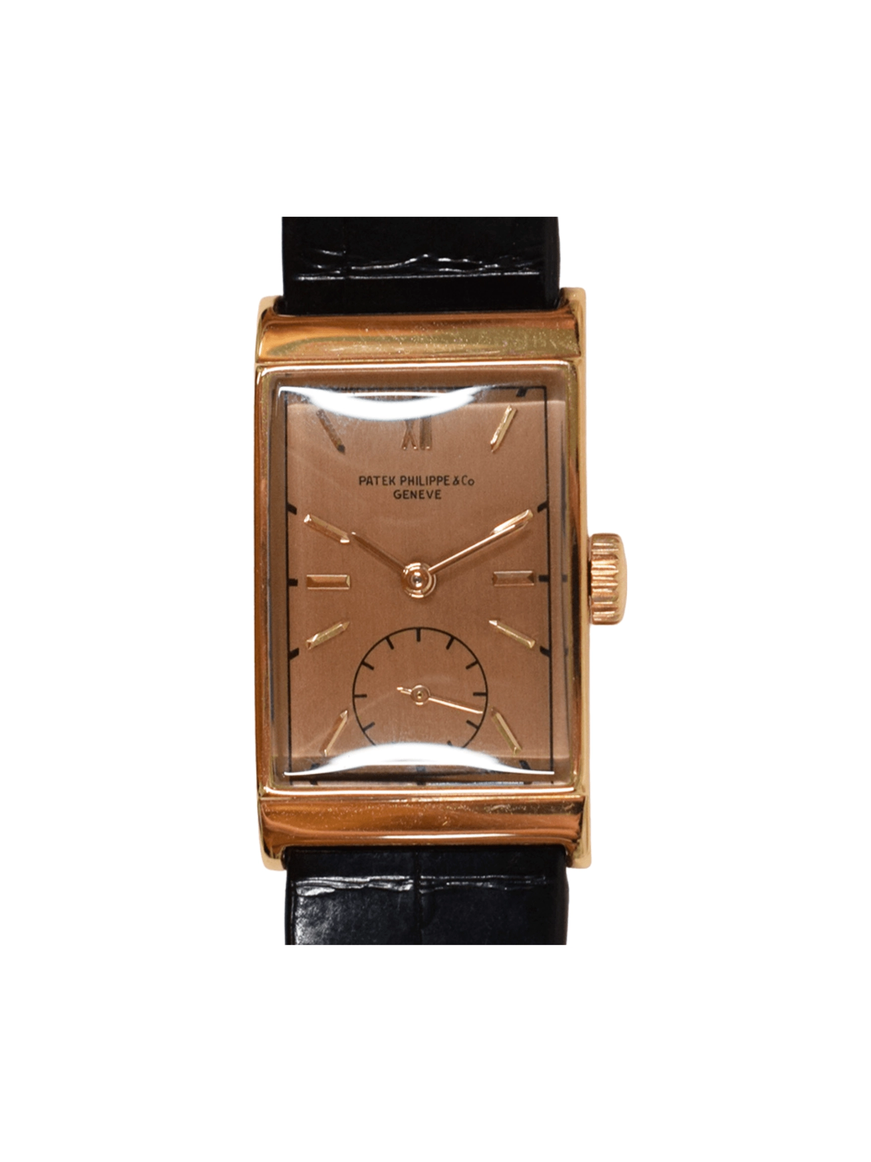 Patek Philippe Vintage Art Deco Rose Gold Champagne Stick Dial 1442R