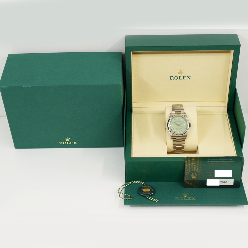 Rolex Oyster Perpetual Stainless Steel Pistachio Dial 126000