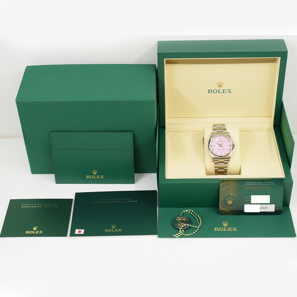 Rolex Oyster Perpetual Stainless Steel Candy Pink Dial 126000