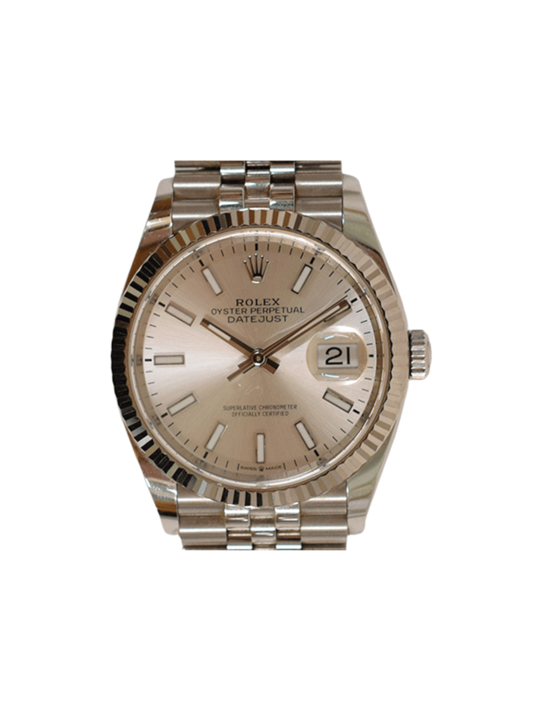 Rolex Datejust 36 Stainless Steel and White Gold Silver Dial 126234