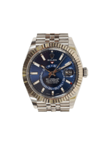 Rolex Sky-Dweller Stainless Steel and White Gold Blue Stick Dial 326934