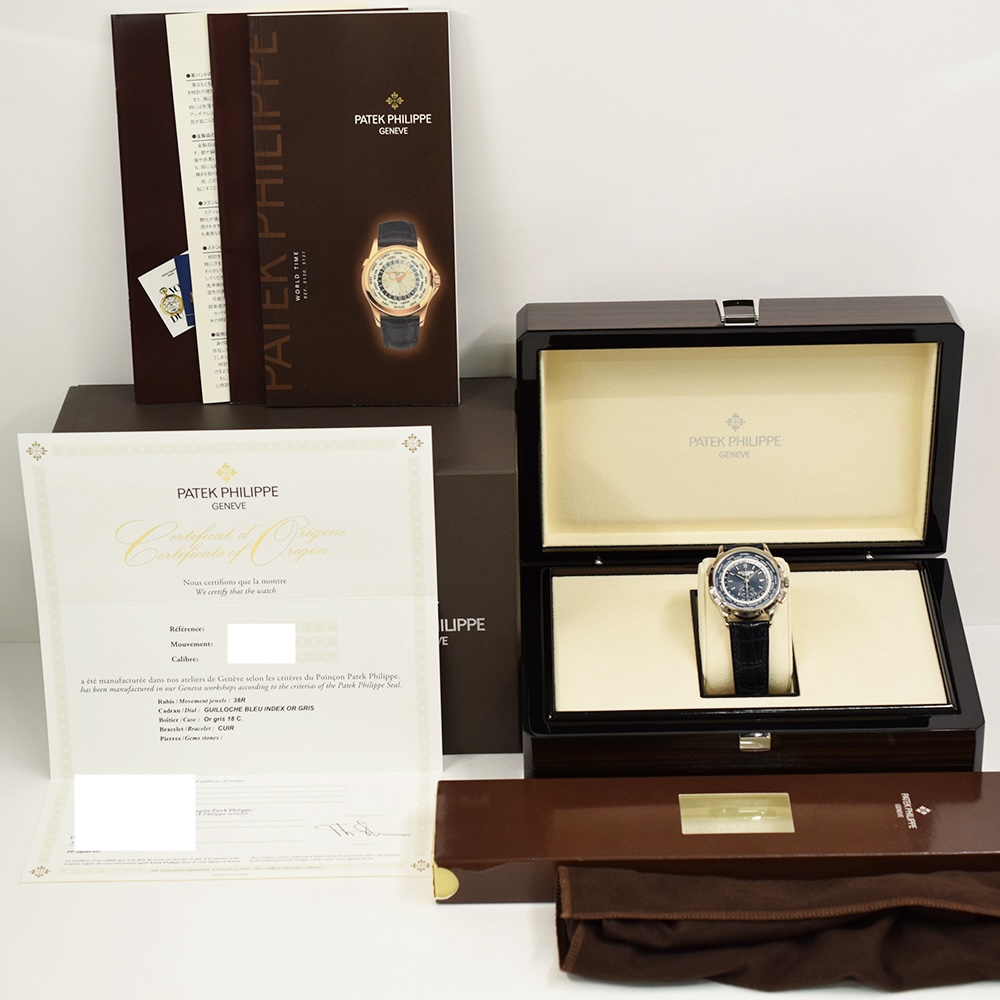 Patek Philippe World Time Chronograph White Gold Blue Dial 5930G-001