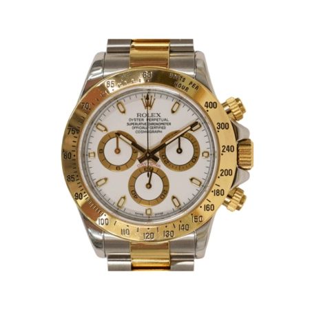 Rolex Daytona Stainless Steel and Yellow Gold White Dial 116523