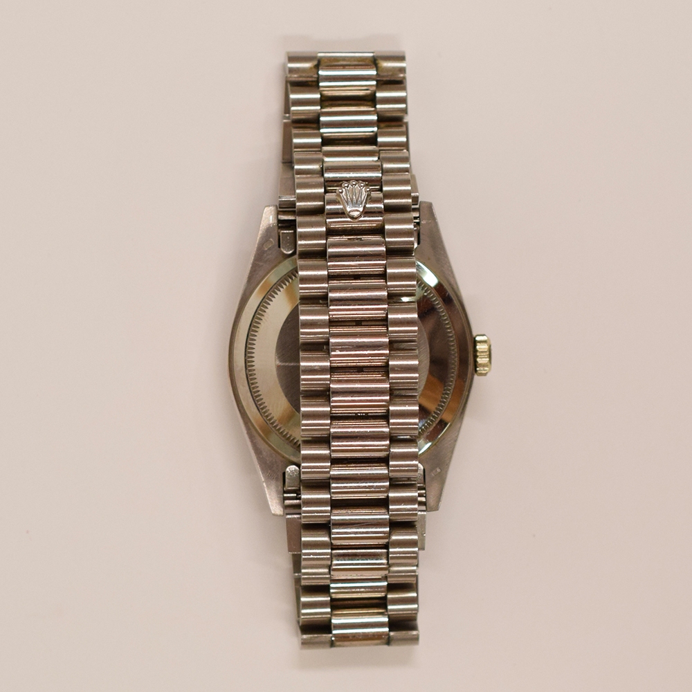 Rolex Day-Date 36 White Gold Silver Stick Dial 18239