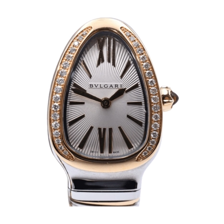 Bvlgari Serpenti Tubogas Stainless Steel and Rose Gold Silver Dial SP27SPG