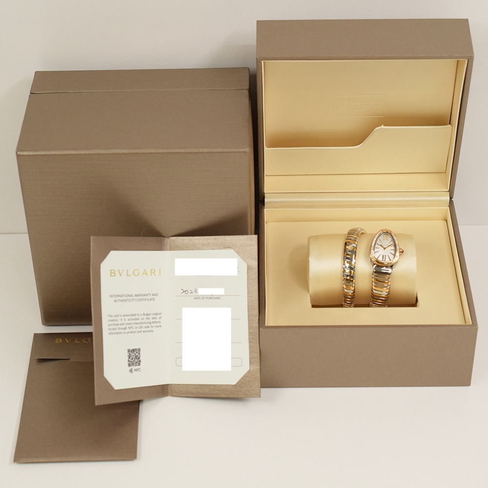 Bvlgari Serpenti Tubogas Stainless Steel and Rose Gold Silver Dial SP27SPG