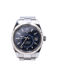 Rolex Sky-Dweller Stainless Steel and White Gold Blue Stick Dial 326934
