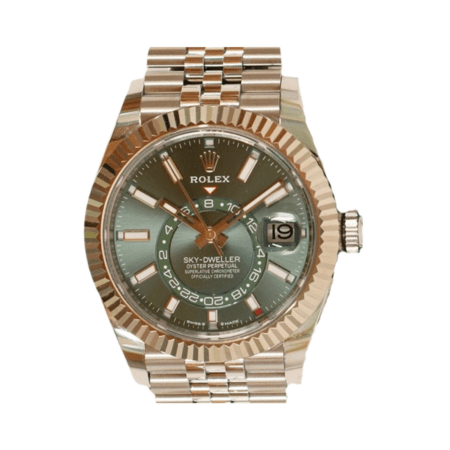 Rolex Sky-Dweller Stainless Steel and White Gold Green Stick Dial 336934