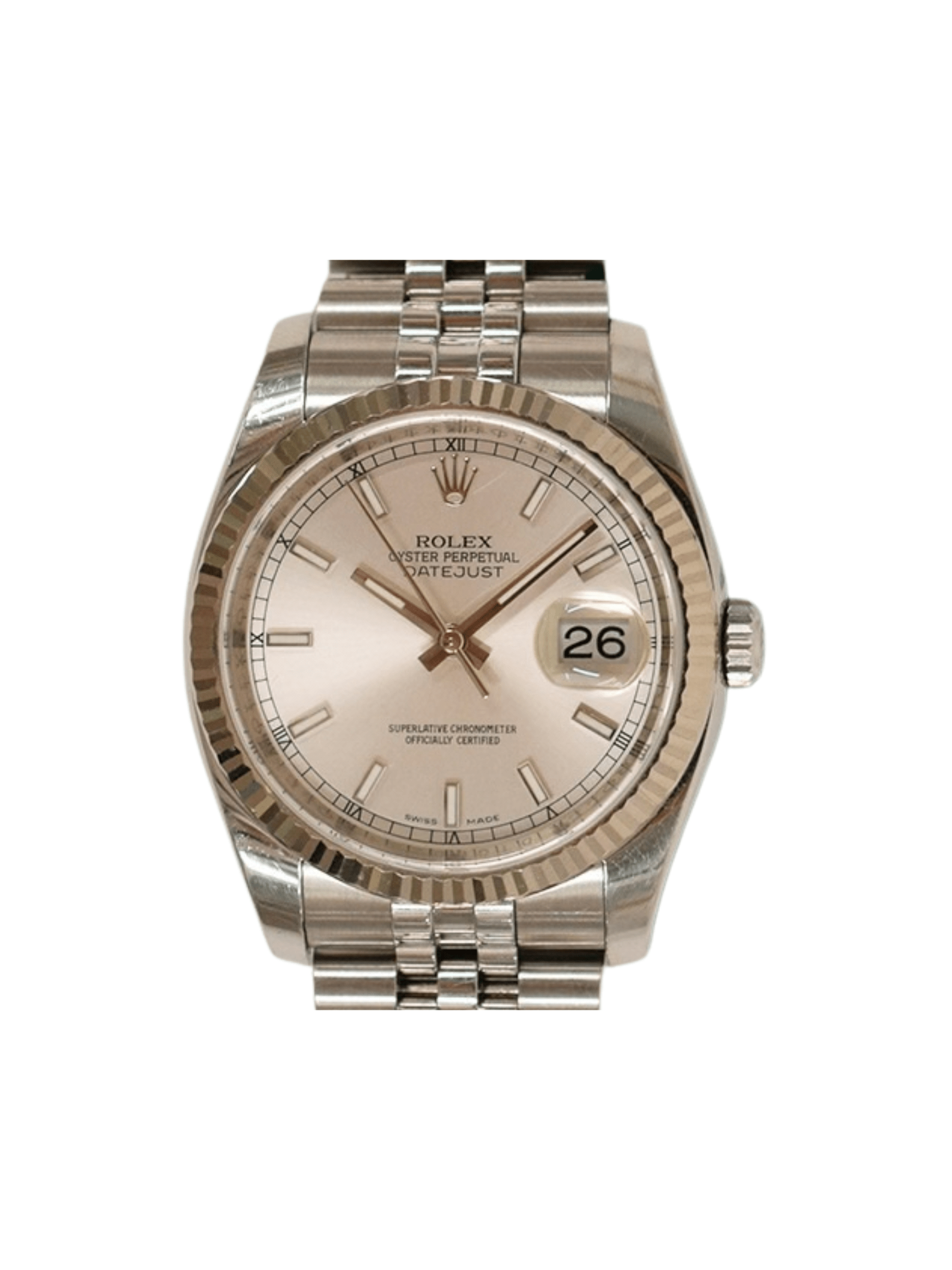 Rolex Datejust 36 Stainless Steel and White Gold Silver Dial 116234