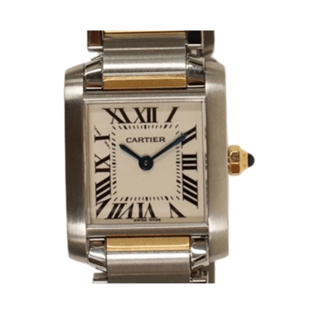 Cartier Tank Française Stainless Steel and Yellow Gold White Roman Dial W51007Q4