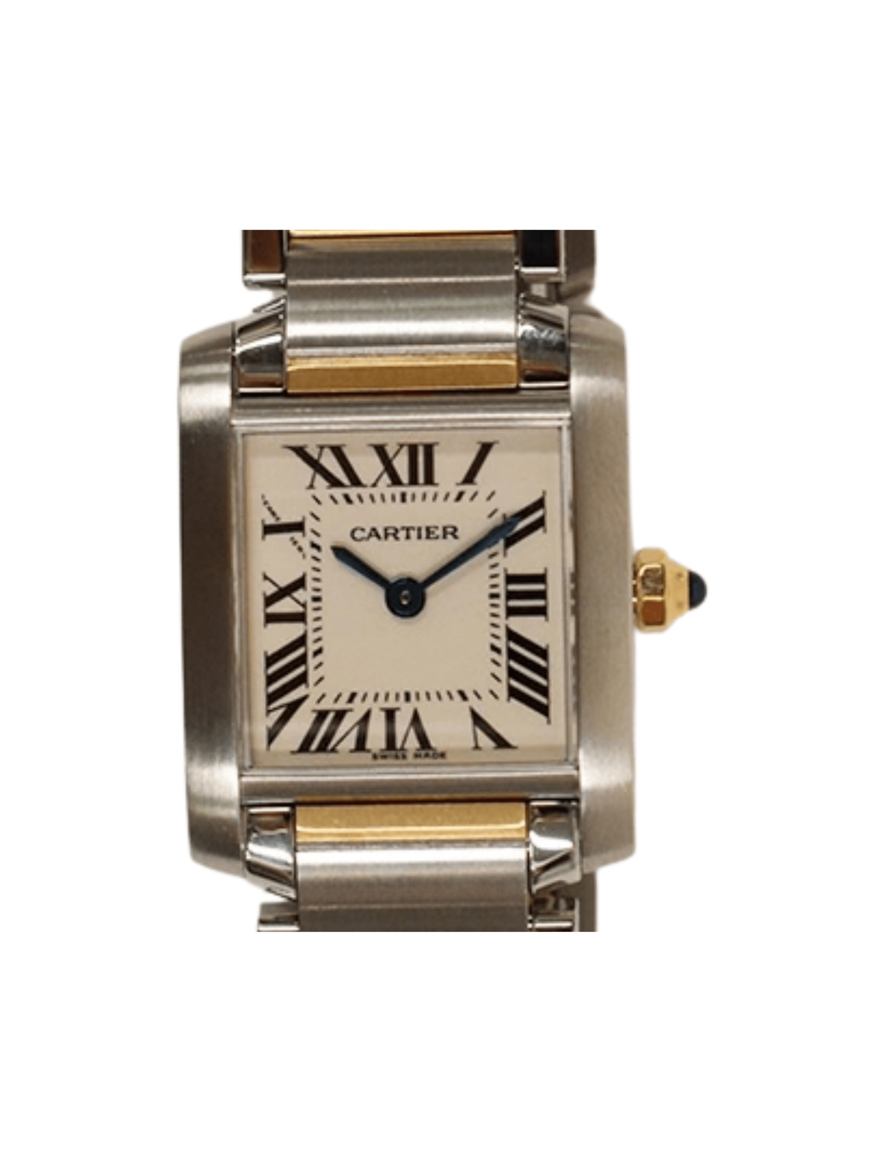 Cartier Tank Française Stainless Steel and Yellow Gold White Roman Dial W51007Q4