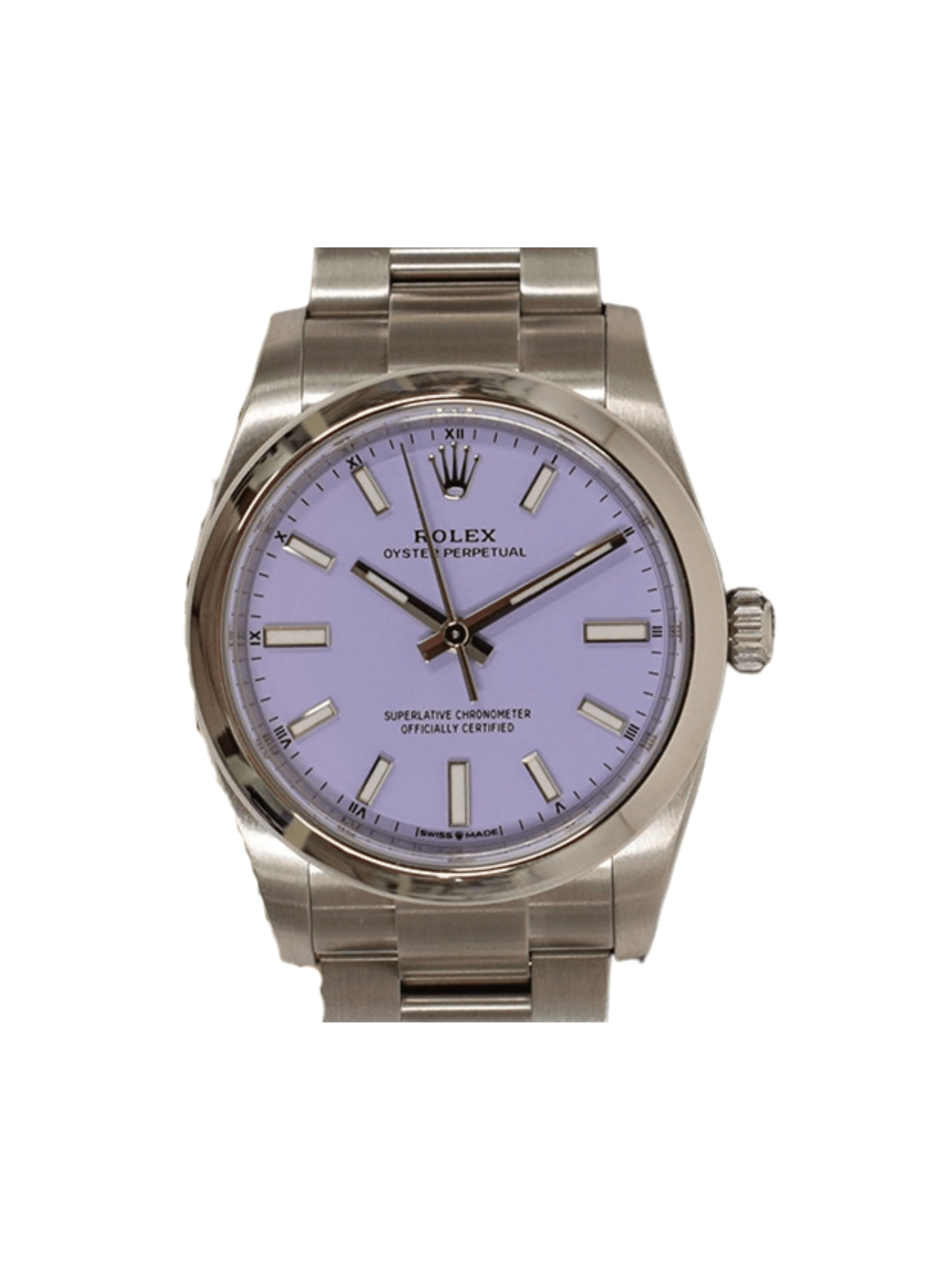 Rolex Oyster Perpetual 34 Stainless Steel Lavender Dial 124200