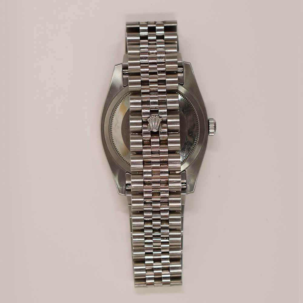 Rolex Datejust 36 Stainless Steel and White Gold Silver Roman Dial 116234