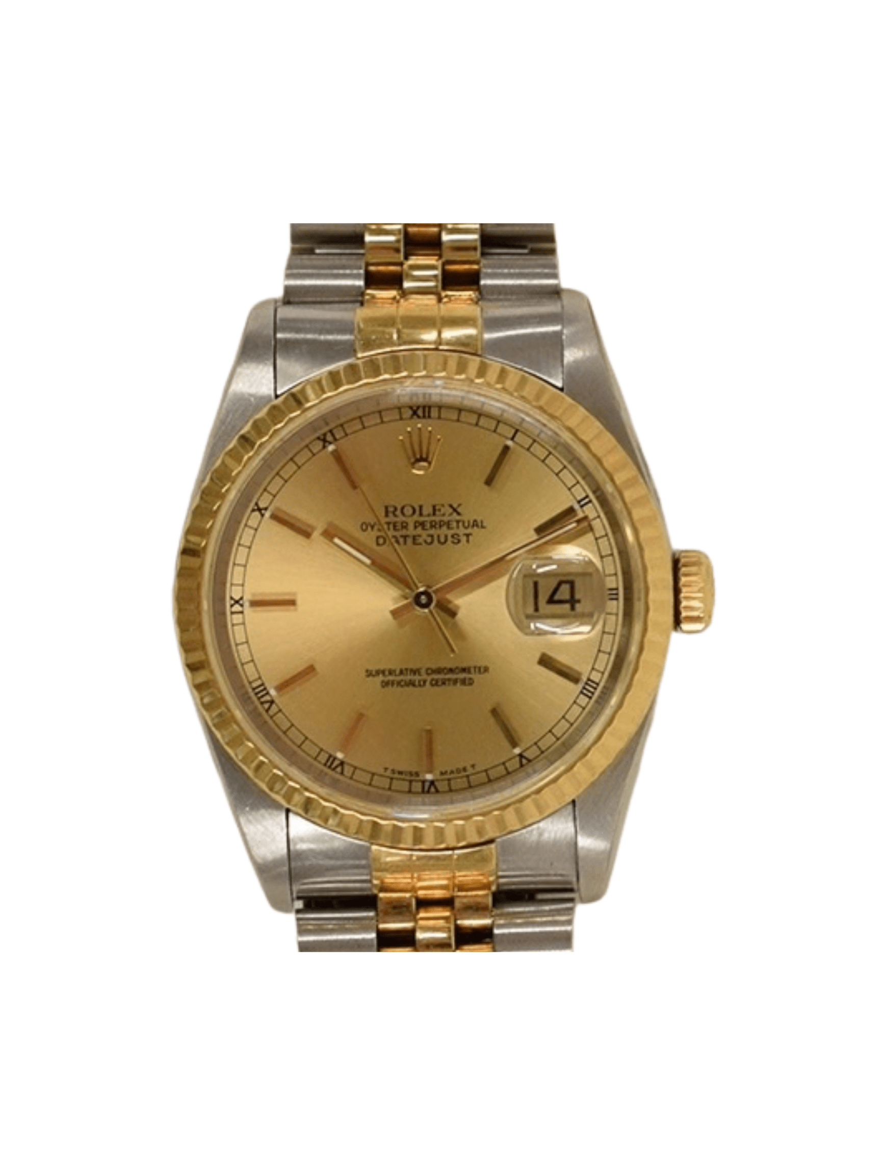 Rolex Datejust 36 Stainless Steel and Yellow Gold Champagne Dial 16233