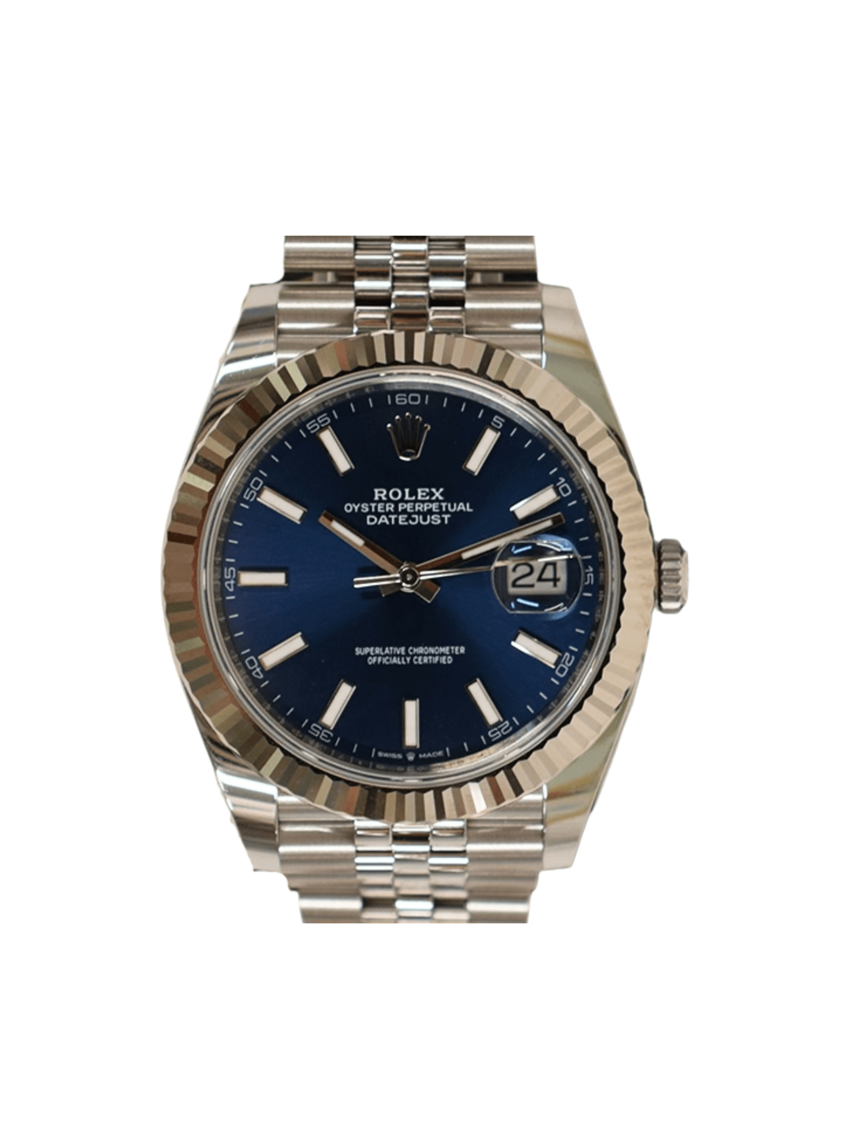 Rolex Datejust 41 Stainless Steel and White Gold Blue Dial 126334