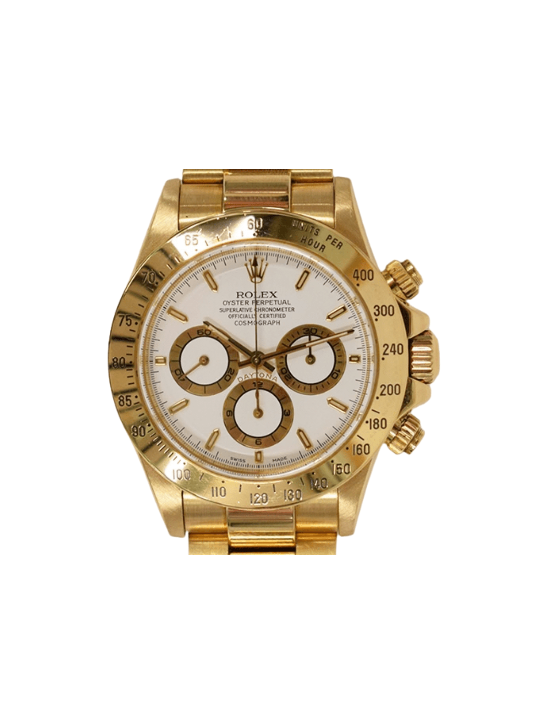 Rolex Daytona "Zenith Movement" Yellow Gold White Dial 16528