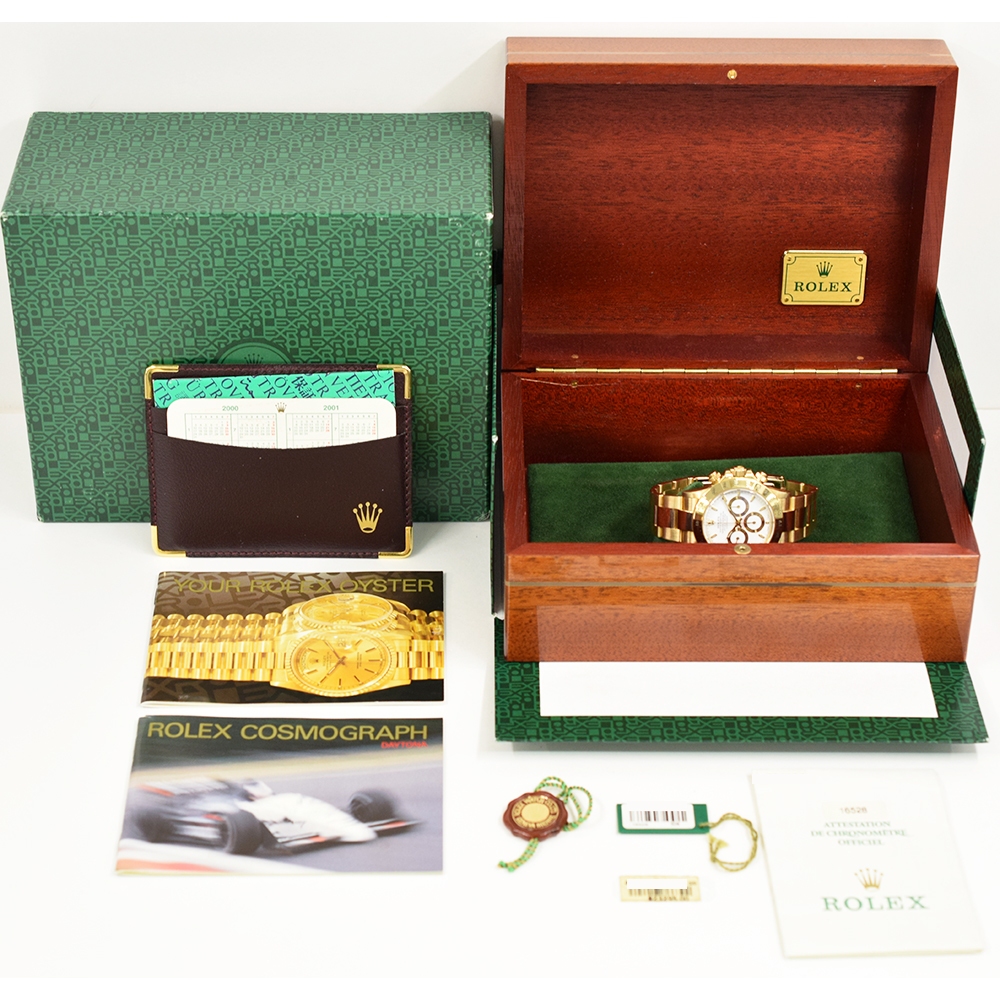 Rolex Daytona "Zenith Movement" Yellow Gold White Dial 16528